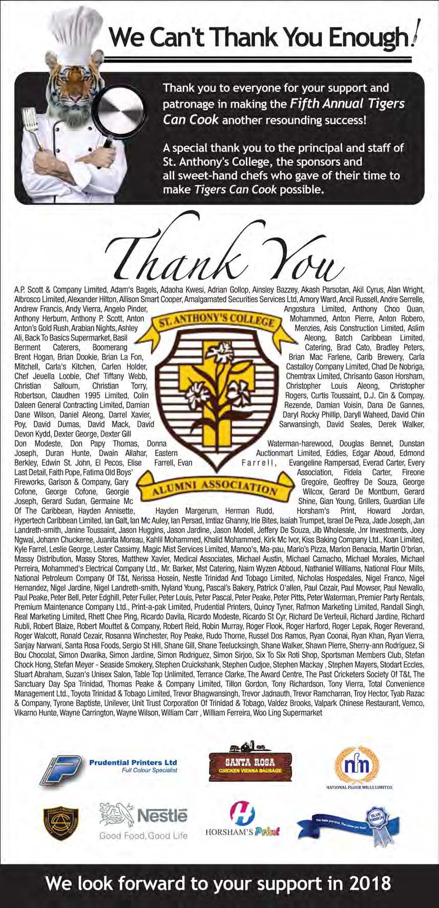 StAnthony2017TigersThankYou